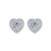 S93C Abiding Jewelry  ODM Manufacturer Heart Cut GRA Moissanite Diamond Double Halo 925 Sterling Silver Stud Earrings