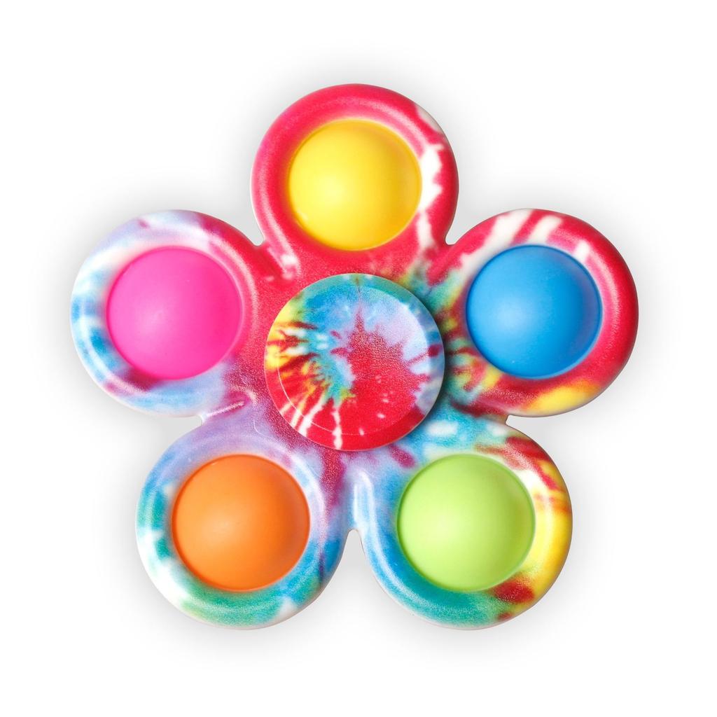 Fidget Spinner Toys Tie Dye Colorful Push Bubble Hand Spinner For ADHD Anxiety Stress Relief Sensory Party Favor For Kids Gifts