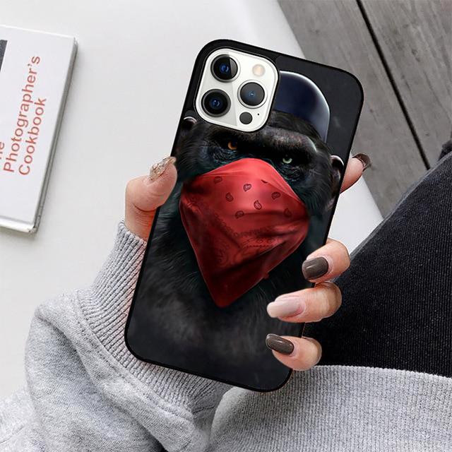 Смешная обезьяна, думающая в наушниках, чехол для телефона для iPhone 17 Air 16 15 14 13 12 11 Pro Max Plus Max Cover coque
