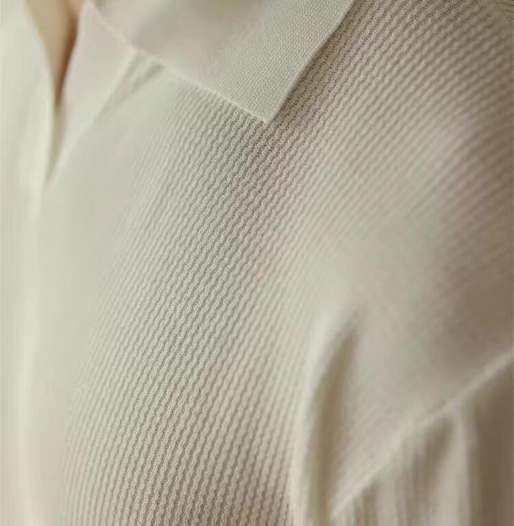 Men's Summer Ice Silk Knitted Slim Fit Polo Shirt - Short Sleeve, Pure Color, Casual Lapel T-shirt