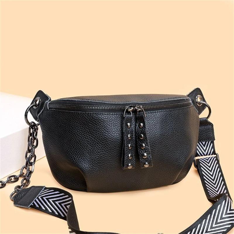 Genuine Leather Moon Chest Bag for Women Luxury Brand Crossbody Sac Female Soft Cowhide Shoulder Messenger Bags Waist Packs Hot