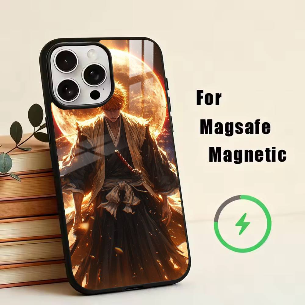 Чехол для телефона Bleach Куросаки И-Ичиго для iPhone 17, 16, 15, 14, 13, 12, 11 Plus, Pro, Магнитный для Magsafe, Беспроводная зарядка