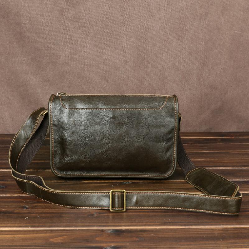 New Original Crazy Horse Skin Men's Bag Genuine Leather Crossbody Bag Men's Handmade Head Layer Cowhide Shoulder Bag Retro Small Backpack