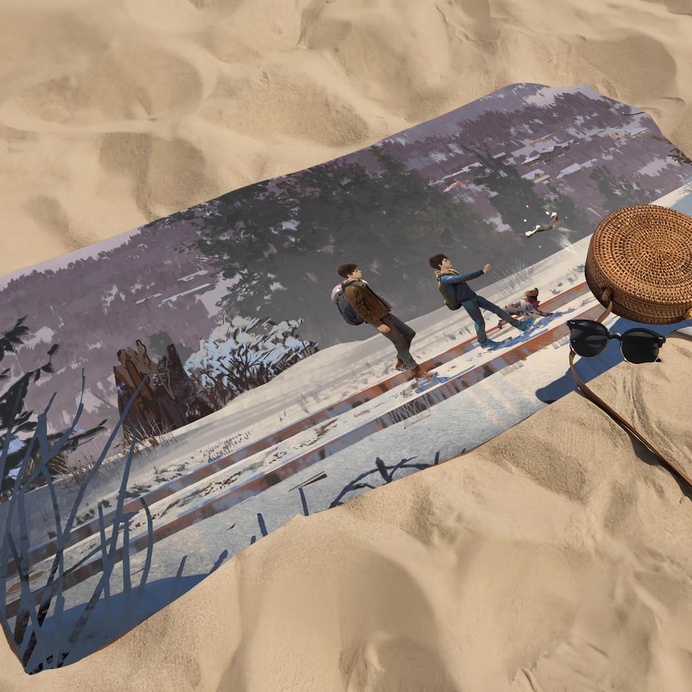 Забавное L-Life is Strange2 Полотенце Пляжное Полотенце Большого Размера Быстросохнущее Полотенце Впитывающее Мягкое Купание Пляжные Полотенца для Мужчин Женщин