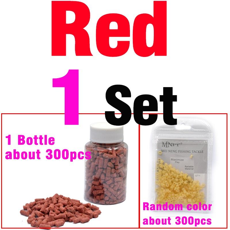 MNFT 1 Bottle About 300 Pcs Smell Grass Carp Baits 3 Flavors Coarse Fishing Baits Fishing Lures Artificial Baits & Rubber Bands