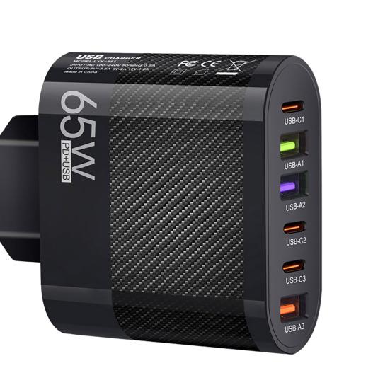 Зарядная головка с несколькими интерфейсами, 3 USB и 3 типа C, быстрое зарядное устройство, портативное зарядное устройство с вилкой европейского стандарта для телефона, для путешествий, домашнего офиса