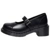Dr.Martens ALDERSTONE Кожаные туфли Мэри Джейн на массивном каблуке 6 см Женские Черные 42664001