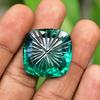 23x23MM Natural Green Garnet Square Cushion Cut 41.6 Cut Gemstones