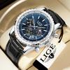 LIGE Luxury Classic Quartz Man Watch Fashion 24H Moon Phase Steel Band Casual Sports Waterproof Luminous Auto Date Men's Watches