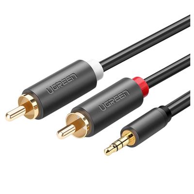 Ugreen Av102 Кабель 2X Rca (Стянуть) Джек 3,5 мм 1 м (Черный)