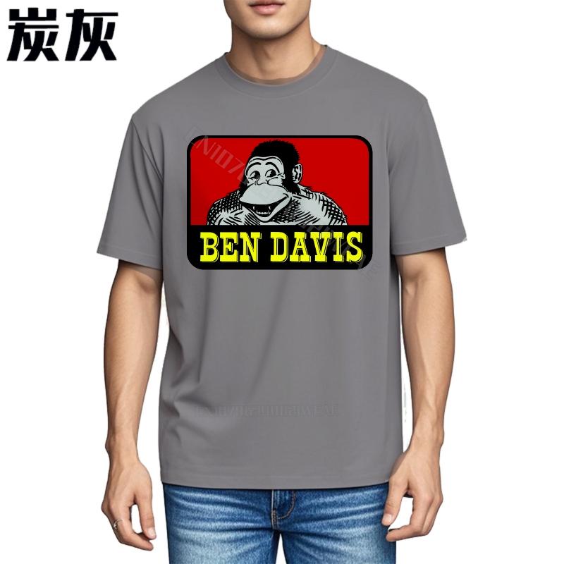 Unisexs Top Workout Short Sleeve Shirt Ben Davis Monkey On Red Vintage Unisexs Tshirt Stylish Comfort Tshirt ONeck