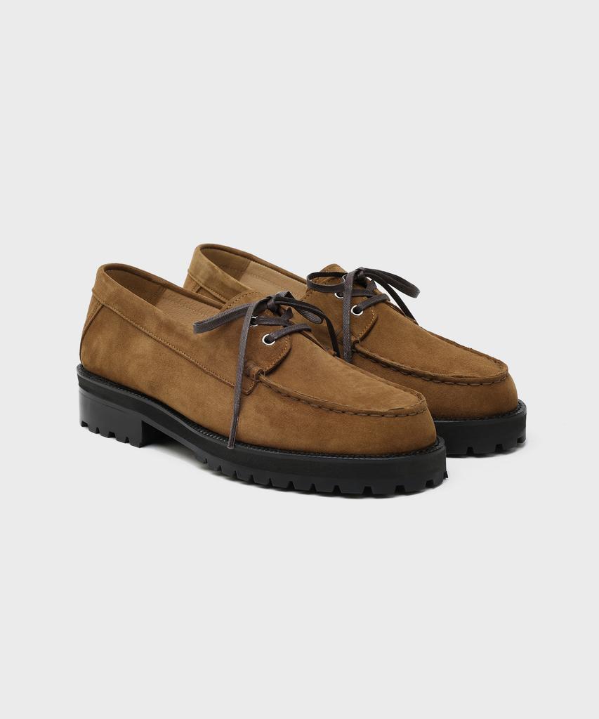 Firenze Atelier [Vibram] Стандартная Повседневная Подошва Лоферы 5099 [Замша Средне-Коричневого Цвета]