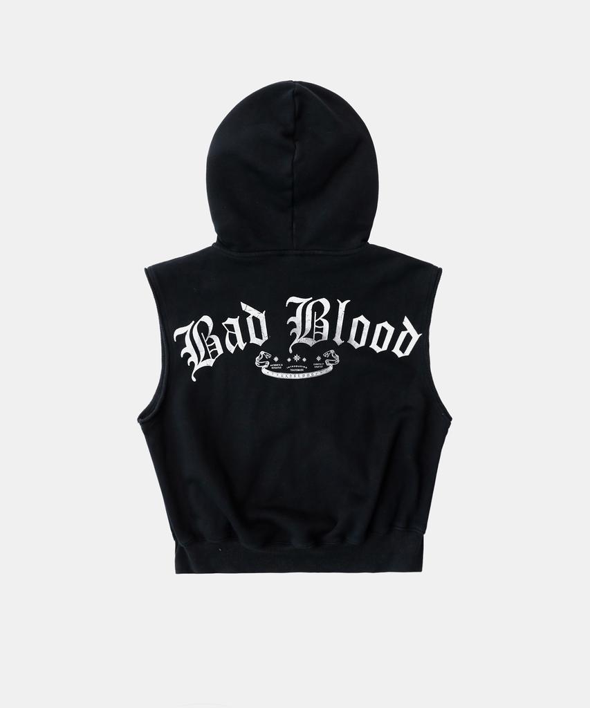 Худи без рукавов на молнии Badblood Mystic Patch - Выстиранный черный