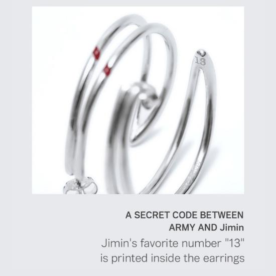 BTS Серьги с красной резьбой Чимина