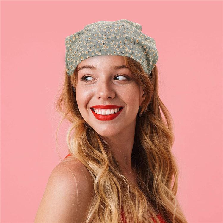 Летний винтажный принт, цветочный пляжный платок для волос, модные эластичные резиновые повязки для женщин, аксессуары для волос