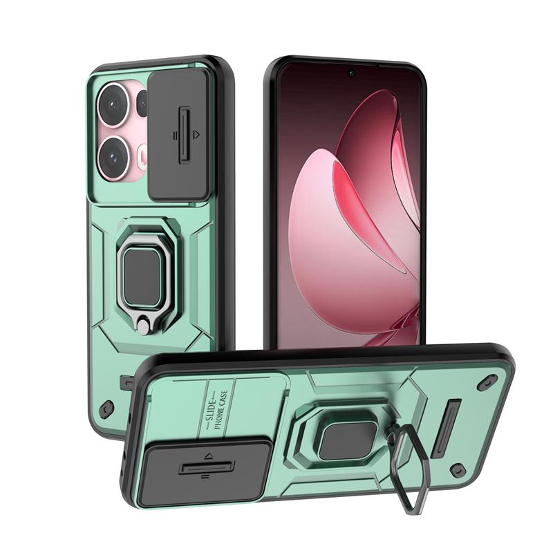 For OPPO Reno 13 Pro 5G Case Slide Lens Protect Shockproof Armor Phone Cases For OPPO Reno13 Pro Reno13Pro Ring Holder Cover
