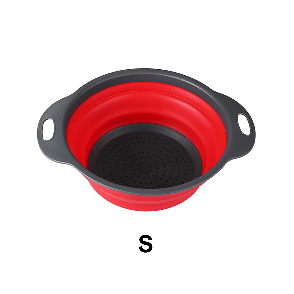 Складная эластичная корзина для слива Silicone World, корзина для мытья фруктов и овощей, дуршлаг, многоярусная сушилка, кухонные принадлежности