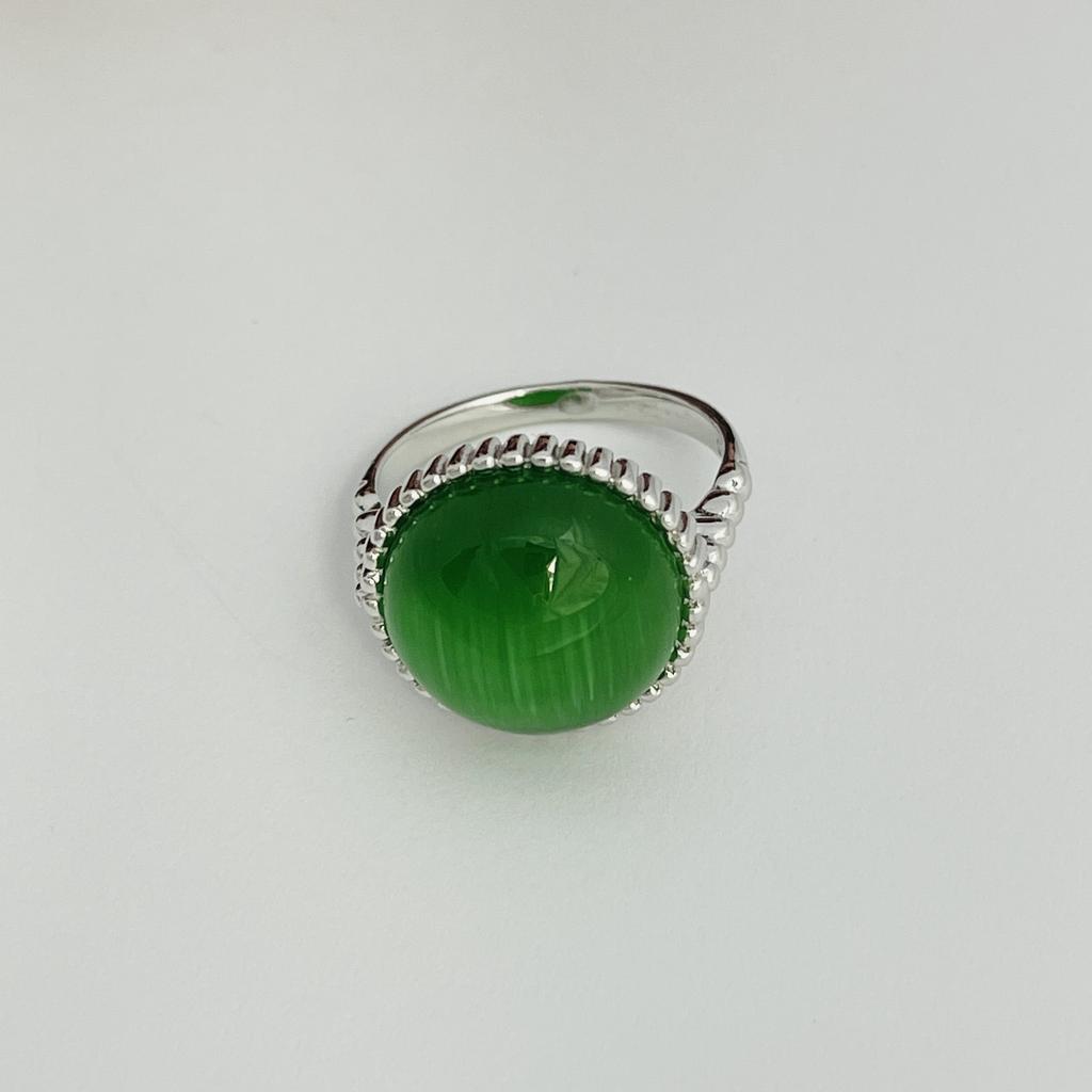 Серебряное кольцо с кошачьим глазом (2108627)