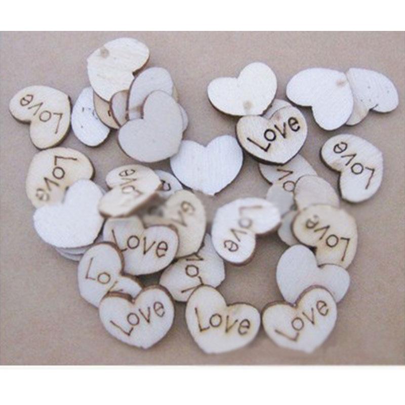 100 шт./набор для детей DIY Burlywood Heart Shape LOVE Text Wooden Hand Painted Patch 12*15 мм