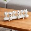 Деревянное настольное украшение 6 котят Забавные фигурки кошек Домашний декор С колокольчиками Скульптура кошки Настольный декор Для комнаты Шкафа Офиса