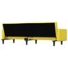 Sofa Bed with Cushions Light Yellow Fabric