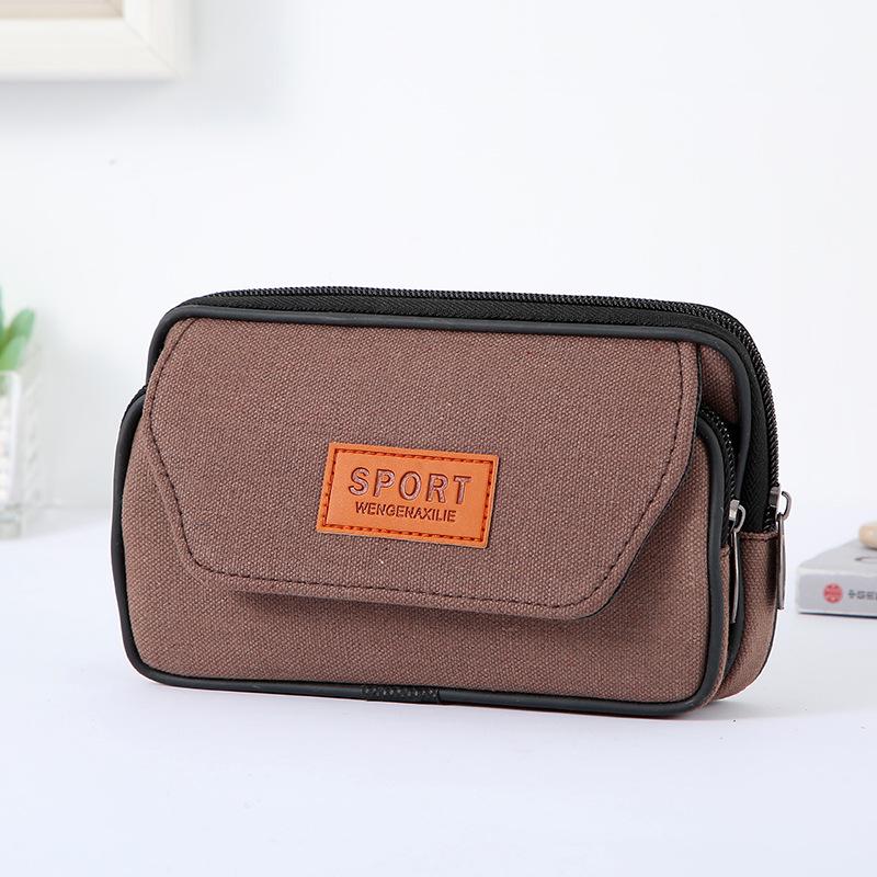 New Canvas Multifunctional Cell Phone Waist Bag - Fashionable, Durable, and Wearable