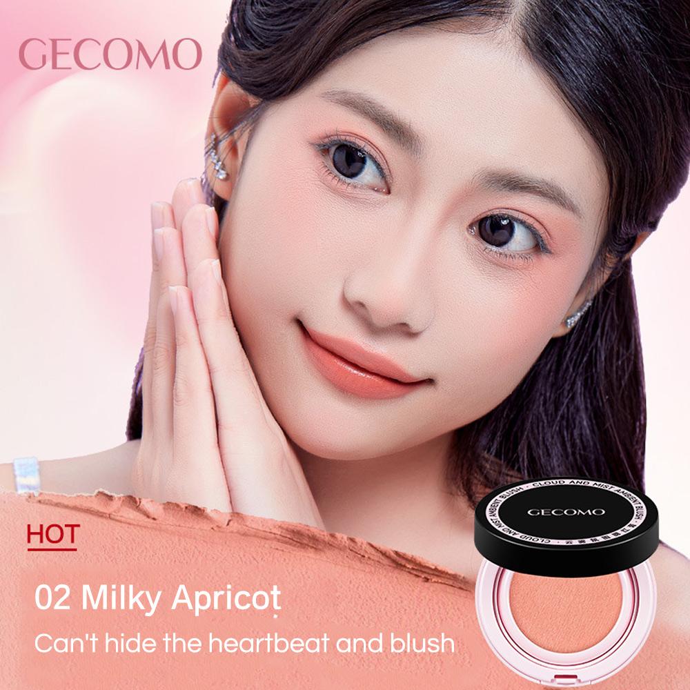 GECOMO Воздушные кремовые румяна Sweet Korean Blush с мини-пуховкой и зеркалом, осветляющие румяна естественного цвета
