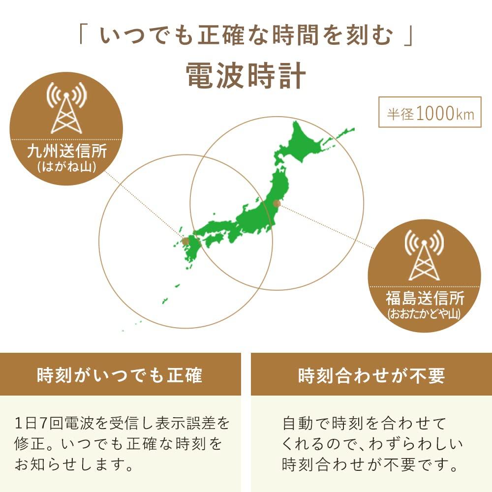 IRIS OHYAMA Настенные радиоуправляемые шаговые секундные стрелки с тиканьем, простой дизайн, который вписывается в ваш диаметр 30 см, коричневые часы, часы, часы, звук,