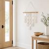 Handmade Natural Seashell Wind Chime, Retro Rope Knot & Wooden Ring, Clear Tinkling Sound, Coastal Hanging Decor for Window Guesthouse Kids Room