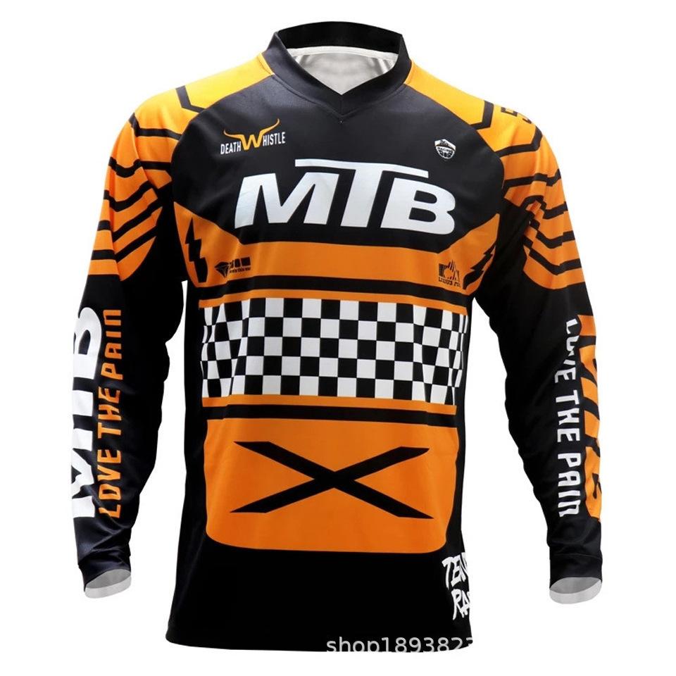 Cross-border hot-selling downhill suit, off-road motorcycle suit, long top, mountain bike clothing, crew neck T-shirt, men's quick-drying a