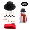 Christmas Snowman Decoration Supplies Snowman Doll Kit Large Top Hat Scarf Pipe Eyes Carrot Nose Xmas Decoration