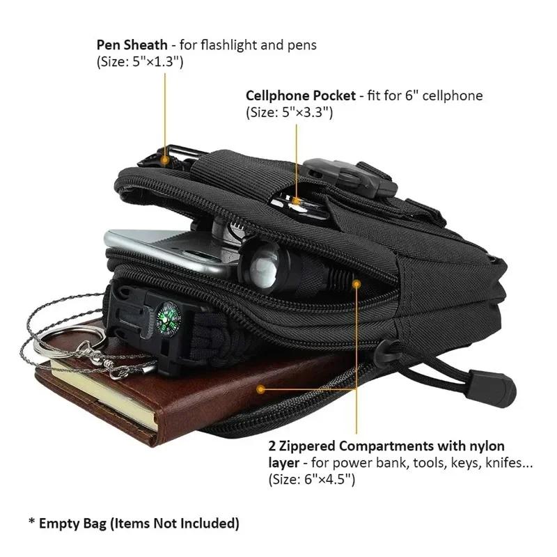 Мужская поясная сумка для улицы, водонепроницаемая тактическая сумка Molle из нейлона для телефона, спортивные охотничьи аксессуары, EDC-органайзер для инструментов