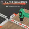 Ziuuihu Multifunctional Carpenter's Two-in-One Punch Positioning Ruler, Combination Square Ruler, T-Shaped Ruler, Pull-Hand Punch Ruler with Three Sli