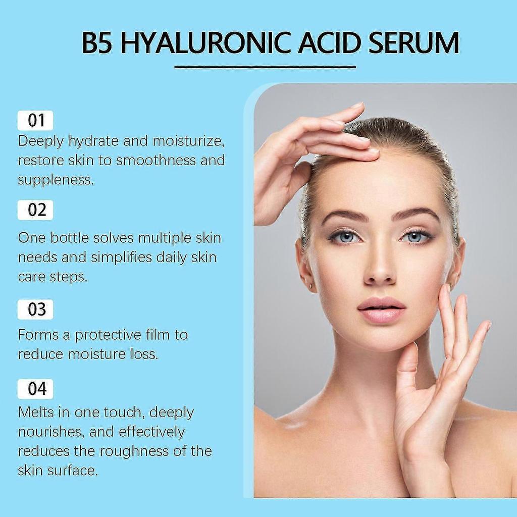 Hyaluronic Acid B5 Serum, Hyaluronic Acid Serum for Face with Vitamin B5, Anti-Aging Serum, Hydrating B5 Serum Plump Dry Skin, Moisturizing & Smooth