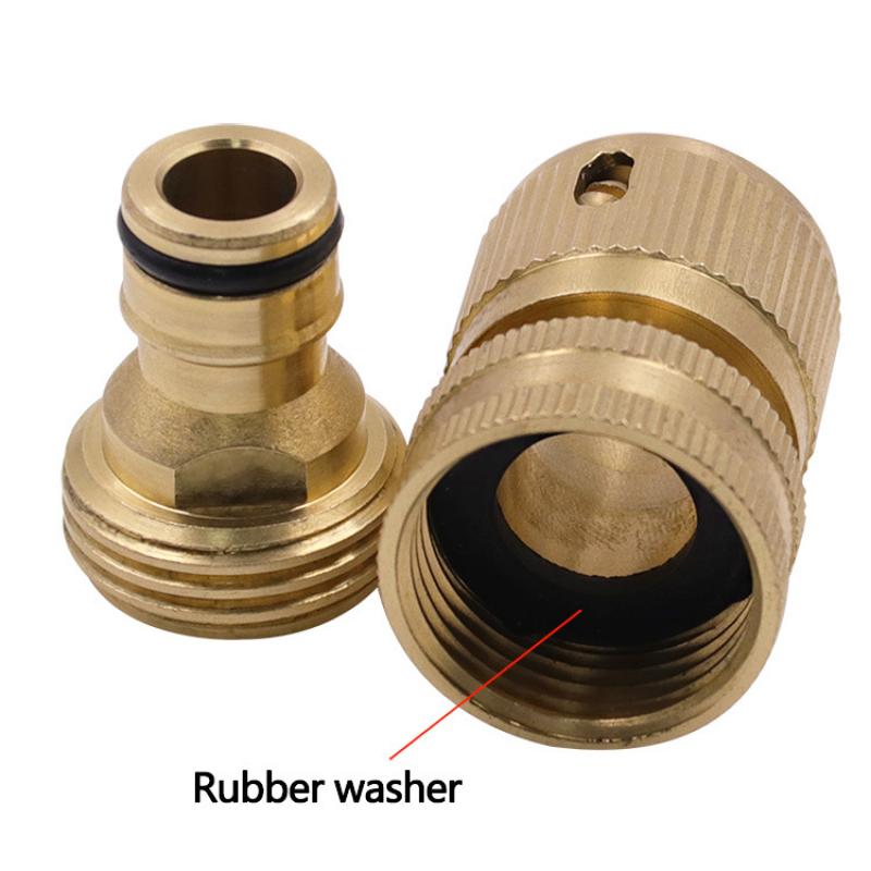 1Sets Garden Hose Quick Connect Water Hose Fitting 3/4 Inches Brass Female And Male Connector