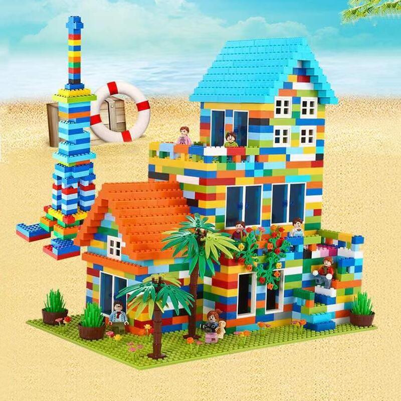 Массовые строительные блоки, 16 цветов, 500 г, 300 шт., детские развивающие игрушки, сделай сам, бесплатная сборка, креативный подарок, минифигурка