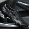 38-47 Мокасины для мужчин Крокодиловая мужская обувь Дышащая мужская обувь для вождения
