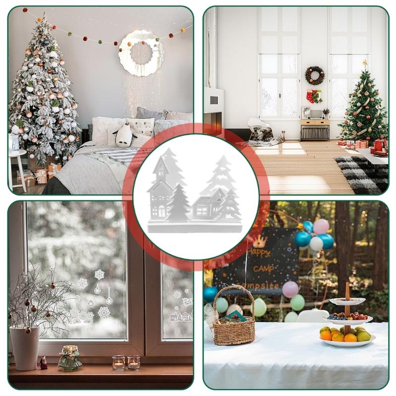 House Shape Silicone Molds Candle Holder Mould Handmade Castings Molds DIY Soap Molds Tree Molds for Holiday Decorations