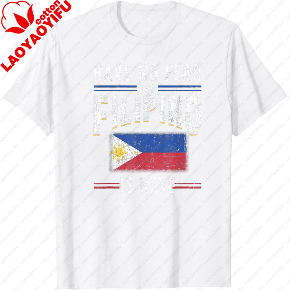 Have No Fear The Filipino Is Here Printed Shirt Philippines Flag Tshirt Funny Patriotism Gift Tee Retro Style Unisex Unisex Tee Top