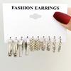 Trendy Earrings Set for Women Girls Simple Silver Color Pearl Metal Circle Hoop Earrings Dangle Earrings 2022 New Fashion Gift