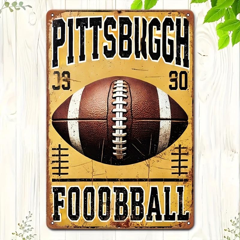 Room Decor Football Themed Retro Poster Metal Tin Painting Artistic Decoration Easy to Install es Indoor
