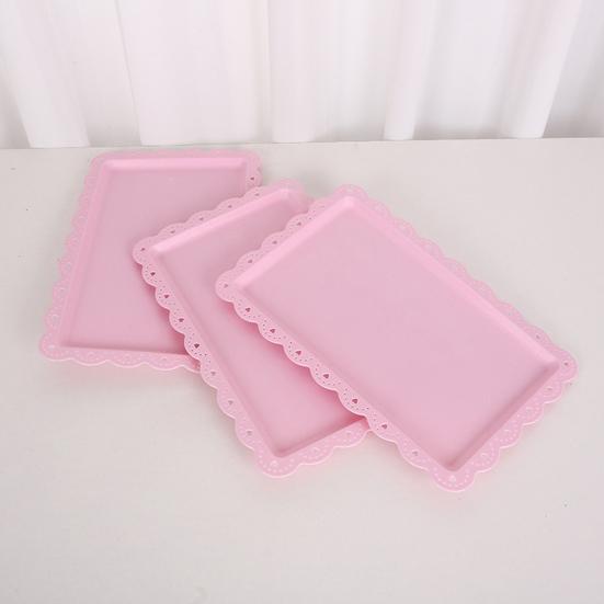 3шт сервировочные подносы большой прямоугольный поднос для десерта пластиковые прочные многоразовые тарелки плоский поднос для печенья и кексов на день рождения, чаепитие, свадьба