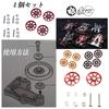 Lubonarie Mini 4WD First Try Parts Set Motor Course Bearing Roller Mini 4WD Slot Car Tuning Parts (Black Red)