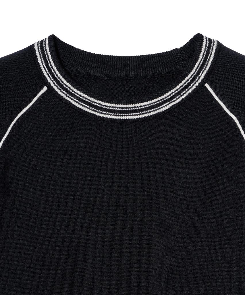 IRONYPORNO WHITELINE 86-Iroj361 Color Line Point Long Sleeve Knit Black