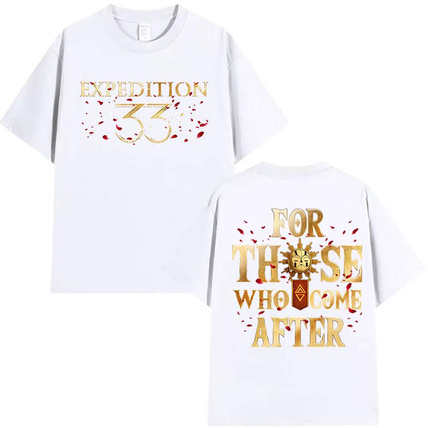 Игровые футболки Clair Obscur Expeditio 33 для тех, кто придет после, мужские и женские, винтажная мода, оверсайз, повседневные, хлопковые