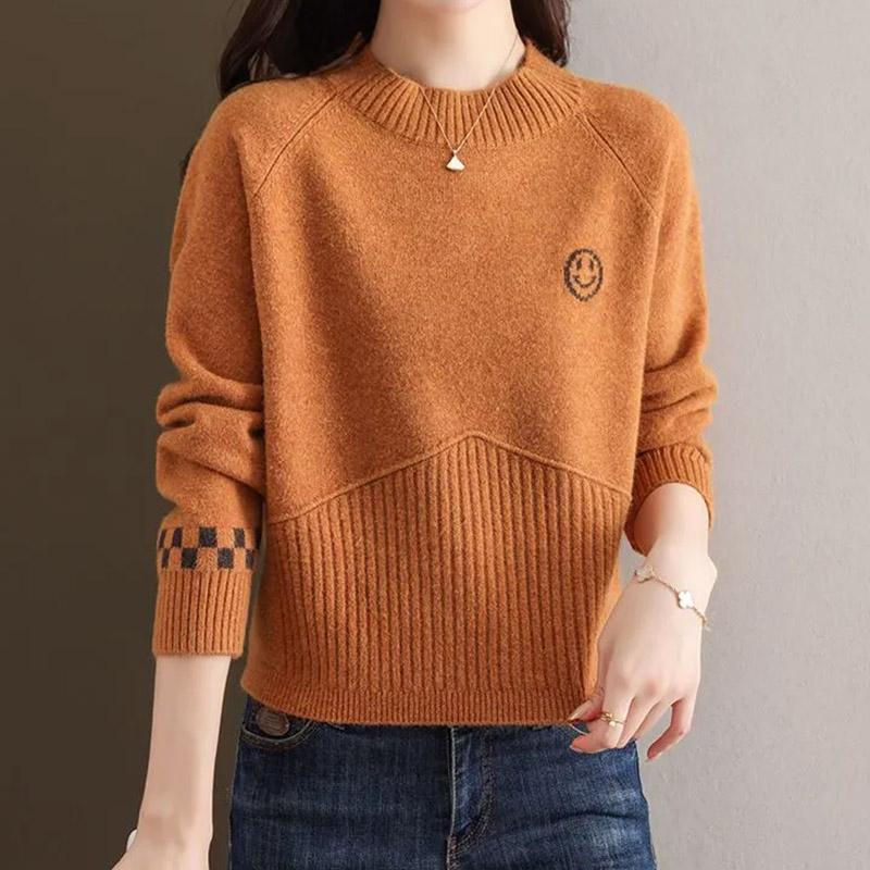 Sweater for Women Autumn Winter Thickened Pullover Warm Knitted Stretchy Long Sleeve Oversize Jumper Tops