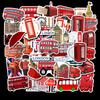50 London Red Bus Style Graffiti Stickers Popular Non-Repeater Suitcase Stickers Waterproof Travel Box Stickers