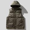 Модная осенне-зимняя куртка без рукавов для мужчин, верхняя одежда с капюшоном, повседневный толстый теплый жилет