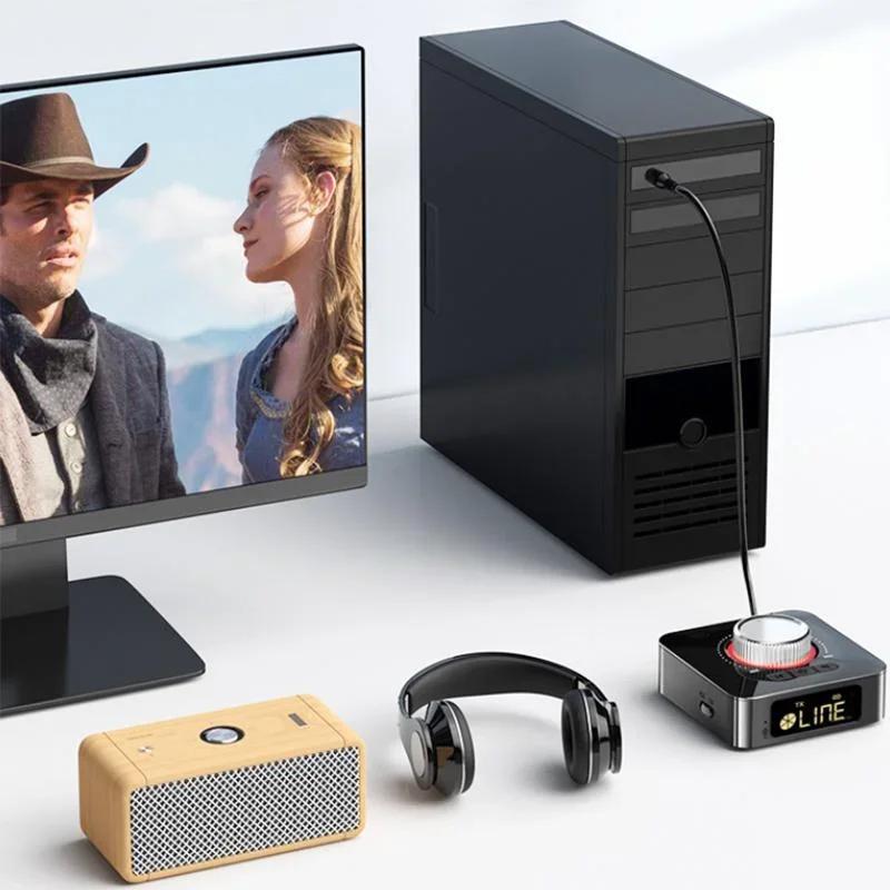 Беспроводной аудиоадаптер Bluetooth 5.0 с цифровым дисплеем 2-в-1 Приемник-передатчик Конвертер AUX Портативное устройство для потокового аудио