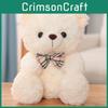 Teddy Bear Cute Plush Toy With Checkered Bow Decoration For Kids Birthday Gift
